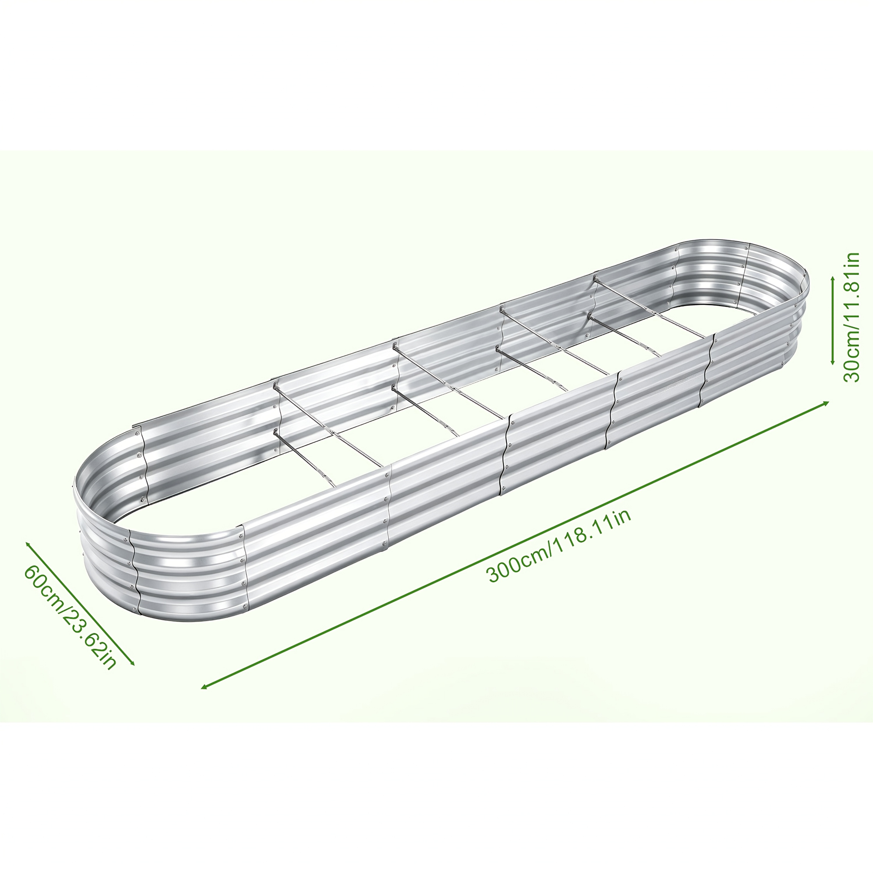Image of 2pcs Galvanized Raised Garden Bed Outdoor - Raised Beds For Gardening | Metal Planter Box, Steel Raised Garden Bed Kit For Vegetables, Flowers, Herbs (10x2x1ft)