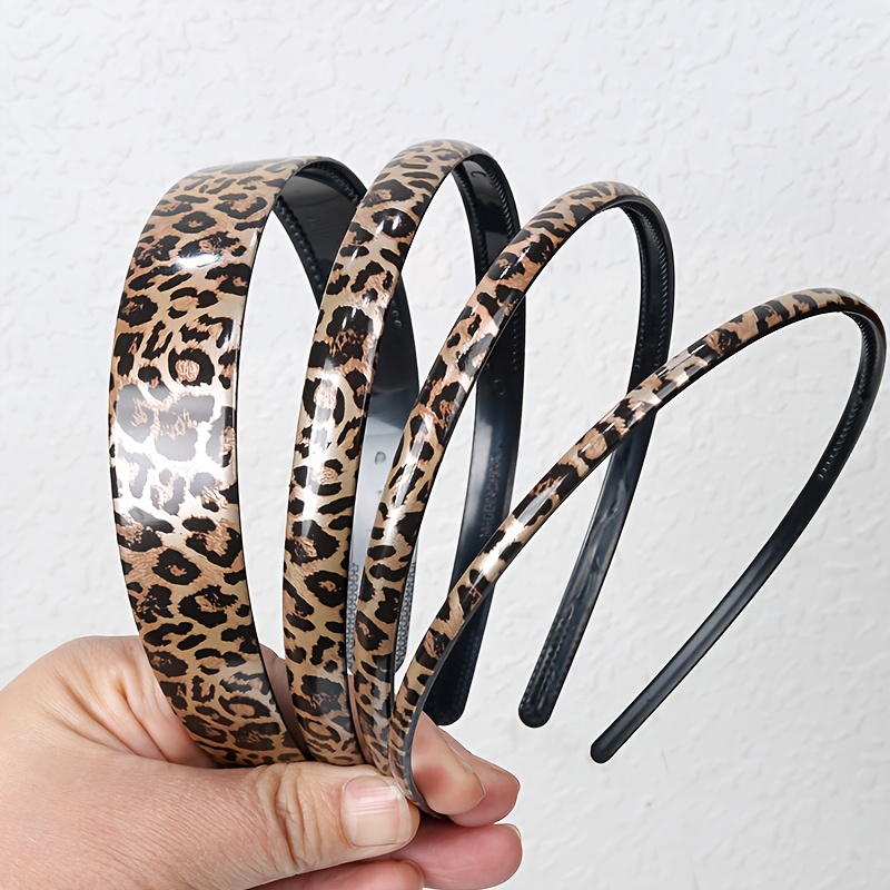 TEMU 4pcs Set Of Toothed Hair Clips For Fall/winter, Women's Versatile Headbands For , Face Washing, And Trendy Leopard Print Hairbands, Fashionable