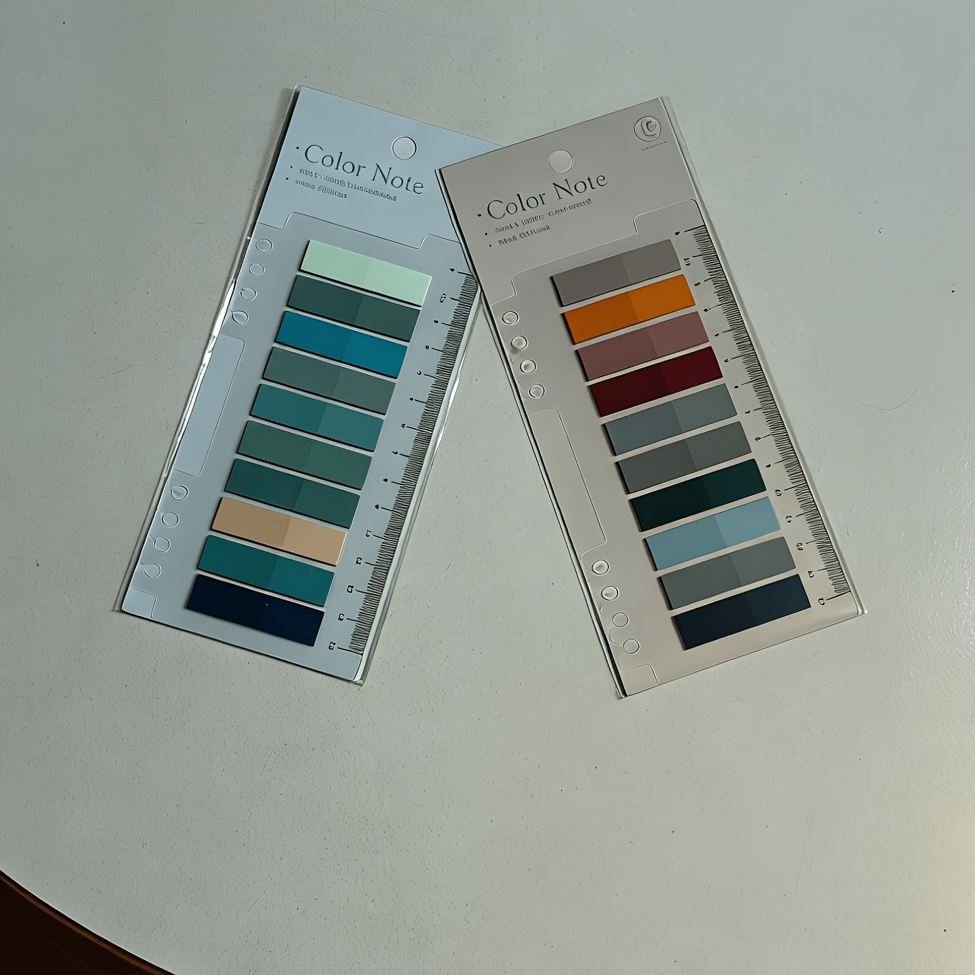 TEMU 400 Feuilles de Notes Autocollantes en Matériau PET Épaissi et Amélioré, Incluant 20 Styles de Couleurs Aléatoires, avec une Règle Intégrée.