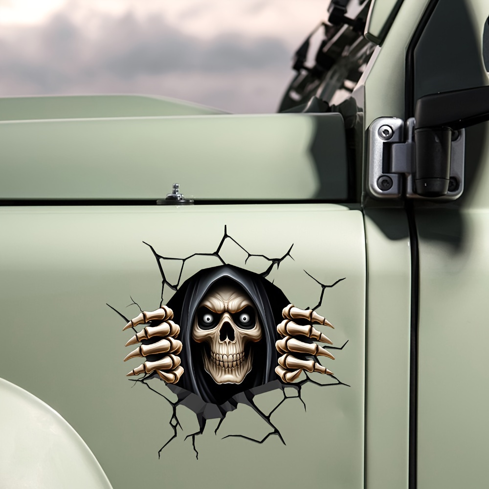 flat sticke2D Horror Skull Car Sticker