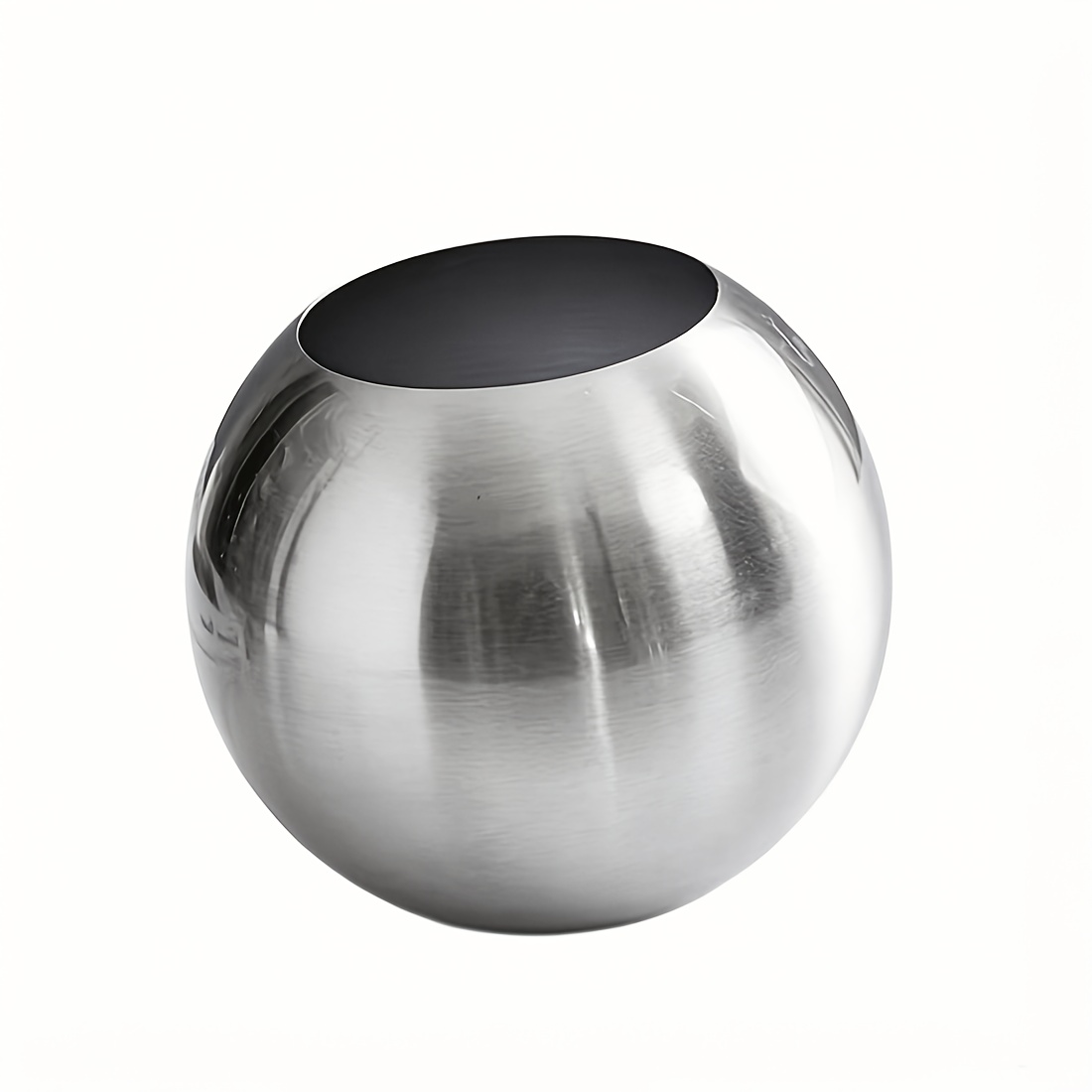 TEMU Modern Stainless Glossy Round Vase With Metallic Finish - Contemporary Minimalist Cylindrical Suitable For Artificial Flowers, Succulents, Decor