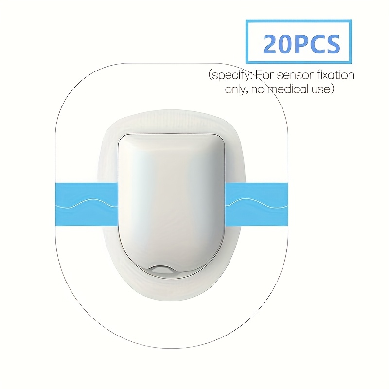 Image of 20pcs Hypoallergenic Waterproof Adhesive Patches - Pre-cut For 5 & Dash, Transparent Cgm Tape, Adhesive, Waterproof, 5, Dash, Cgm Tape