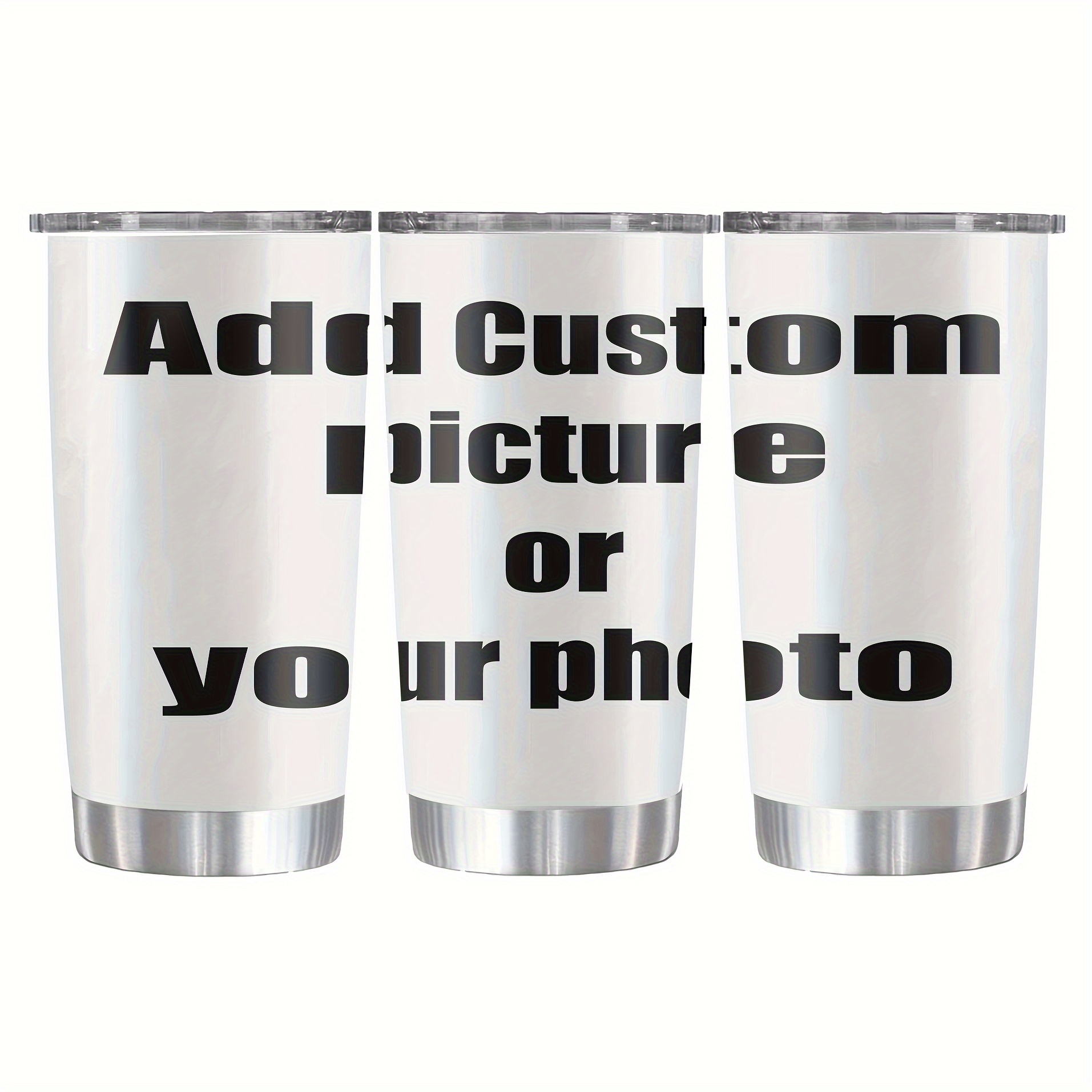 

Custom Photo 20oz Stainless Steel Travel Mug With Lid - Vacuum Insulated, Personalized Coffee Cup For All & Holidays, Best For Christmas, Thanksgiving