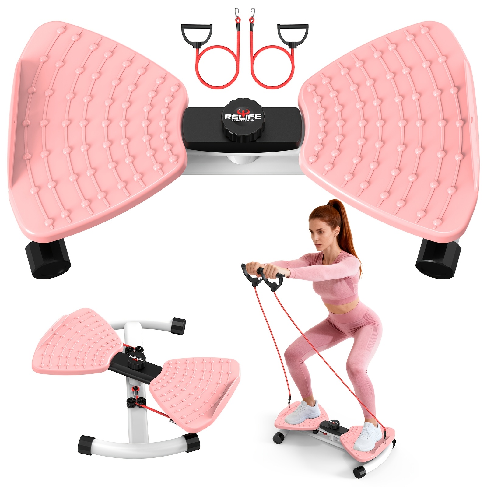 Image of Hip Twister - Waist Twisting Disc Board For Women - Abdominal Trainer With 2 Resistance Bands For A Slim Waist & - Silent Home Fitness Equipment-aerobic Equipment