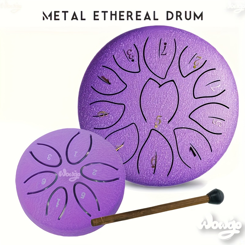 item picture 1 set outdoor garden rain drum 6 tone pocket rain drum portable ethereal drum garden instrument purple and   body meditation rain chime suitable for beginners     drum   perfect gift for friends