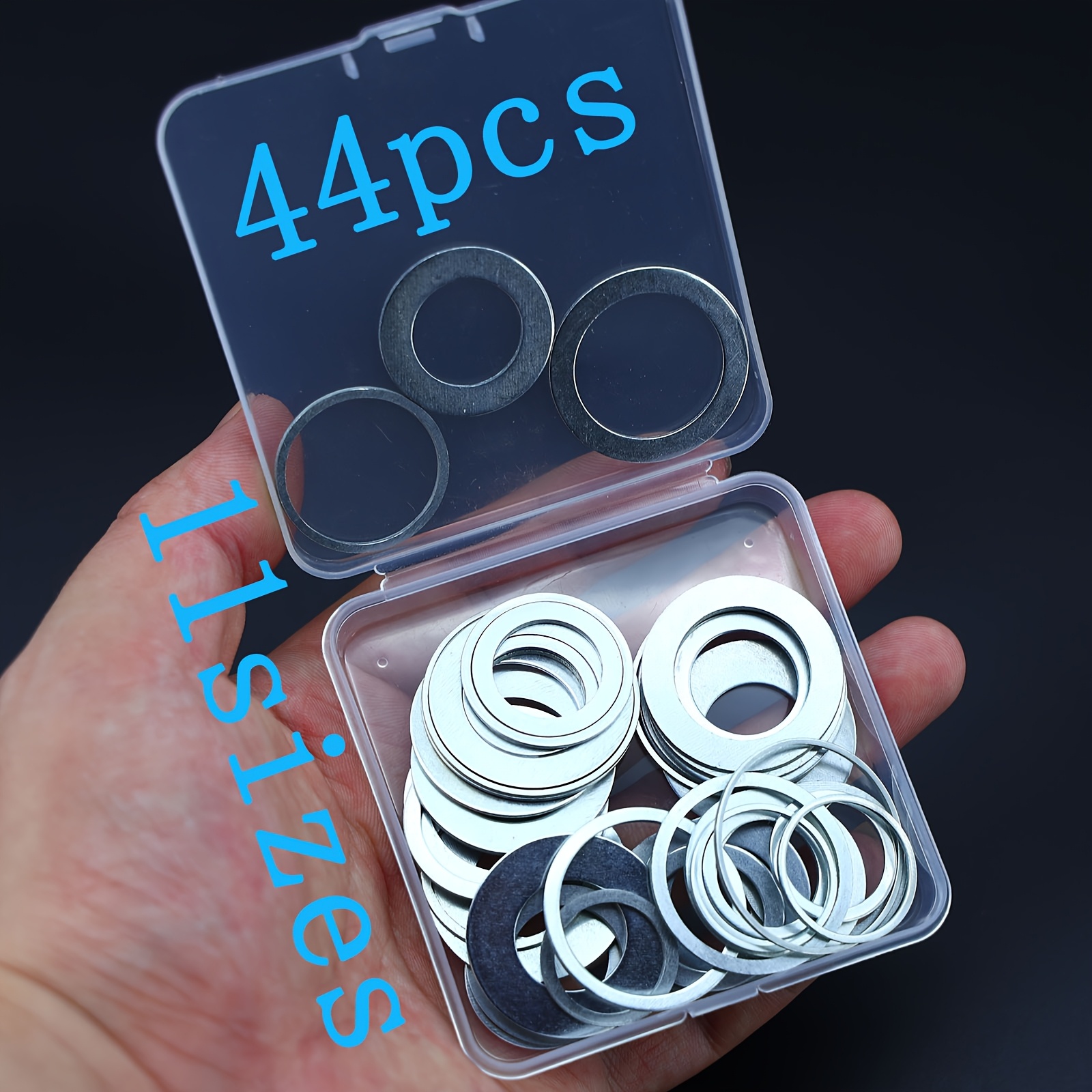 44pcs Of Saw Blade Conversion Rings, 11 Types Of Hybrid Models Variable Diameter Adapters, Pads, Speed Conversion Rings, Durable And Precise