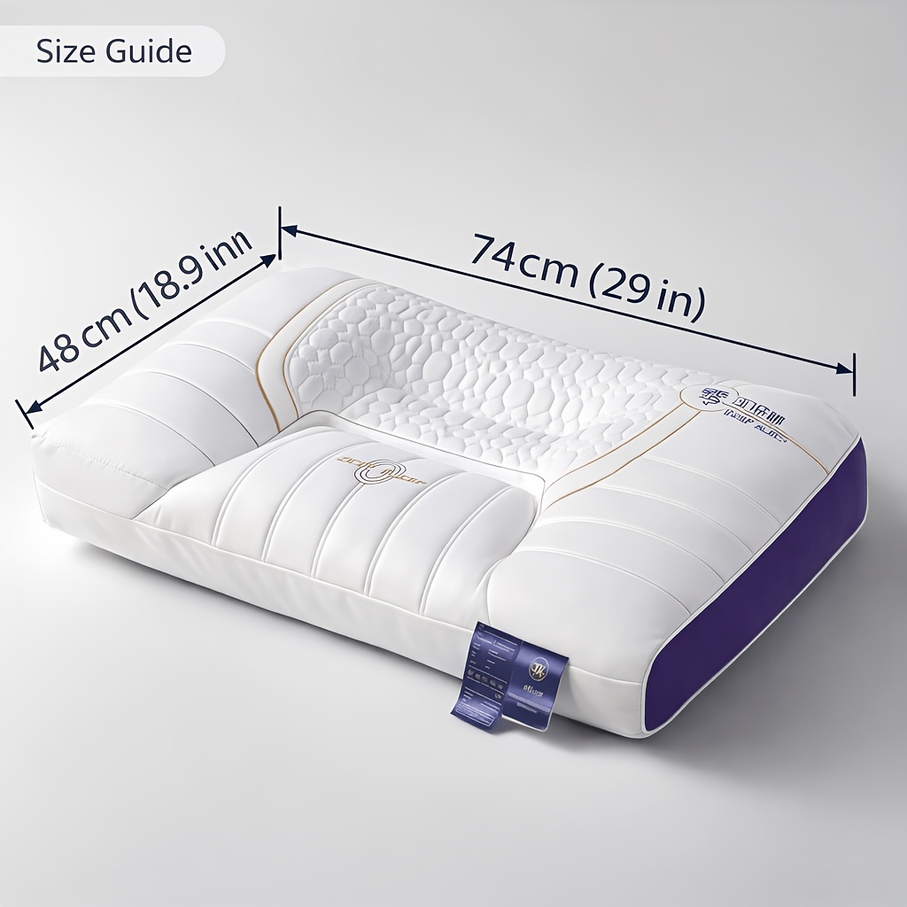 2pcs Deep Sleep Cervical Support Pillows - All-Season Soft Comfortable Bed Pillows, with 900G Non-Collapsible Support Core, Fiber Pillowcase, Fluffy Down Alternative Filling, Suitable for Back/Side Sleepers, Home And Travel