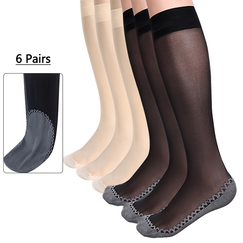 TEMU 6--size Women's Calf Socks, Lightweight And Breathable, Suitable For Summer Wear, Soft And -friendly To The Touch, Pairs Well With High Heels,