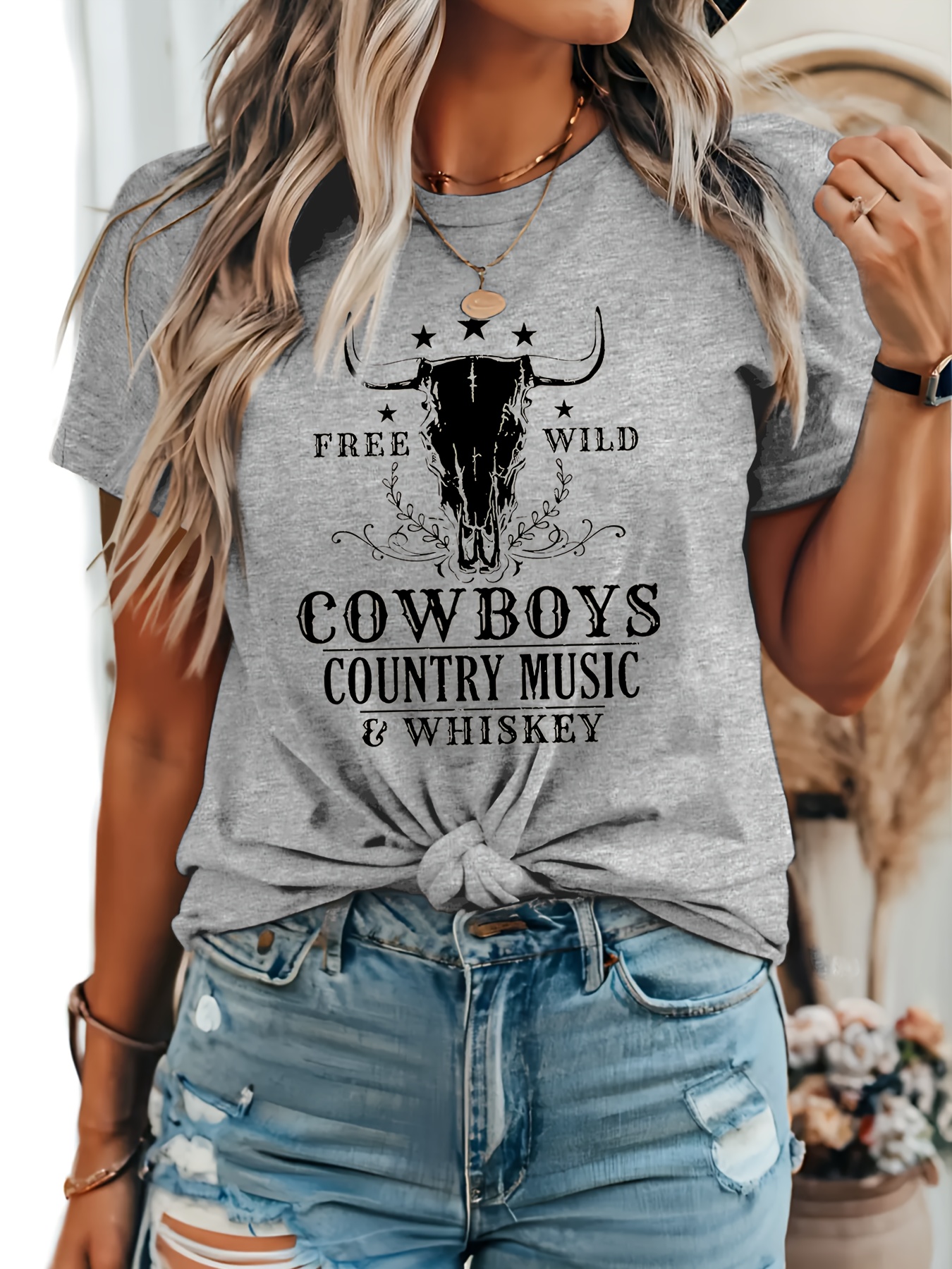 womens western cowgirl graphic t shirt short sleeve crew Temu