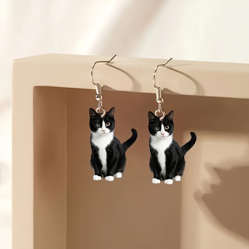 

1 Pair Cat Acrylic Drop Earrings, Cute And Fashion Jewelry For Women, , Parties, Halloween, Christmas, Valentine's, Anniversaries, And Birthdays - And Stylish Accessory For All