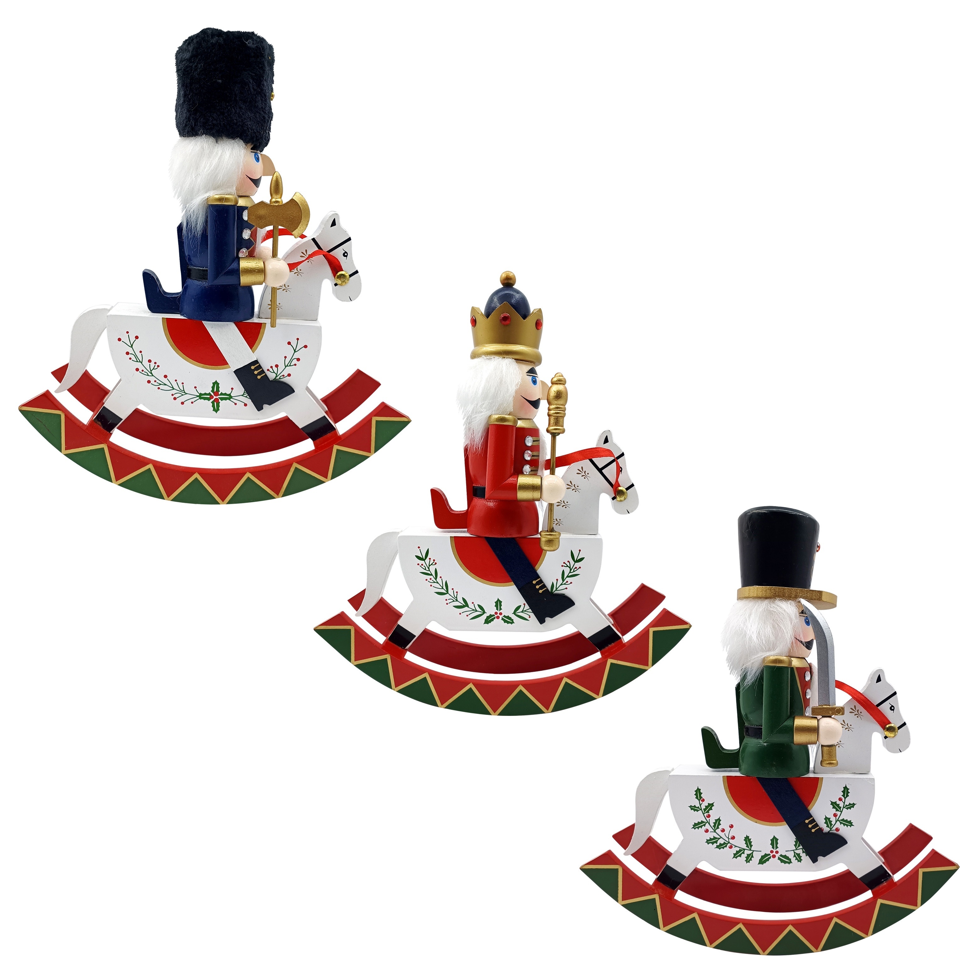 

26cm Traditional Wooden Nutcracker For Shelves And Tables, Christmas Decoration