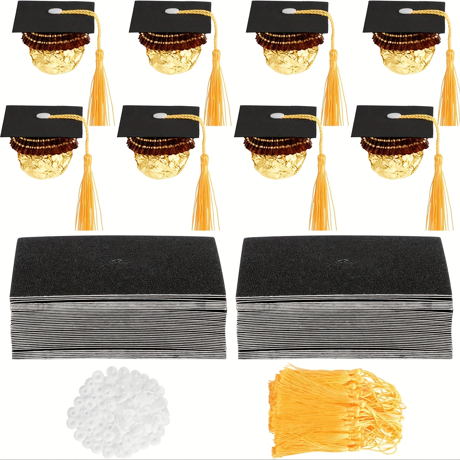 Image of 50pcs Graduation Cap Decoration, Graduation Decoration Mini Cap With Tassel Suitable For Graduates 2027 Party