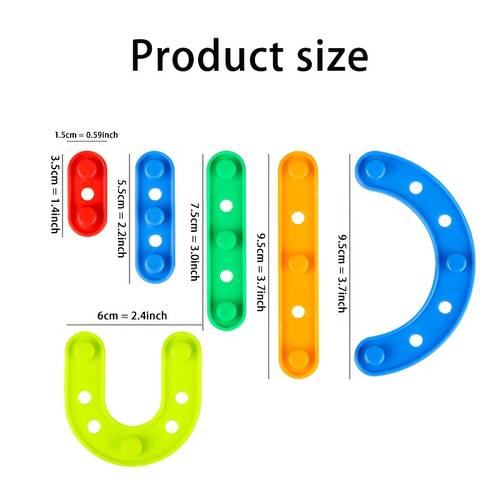 childrens educational building block set random colors and random shapes interlocking construction block set creative block set straight and curved rods in shapes interlocking and assembling to create