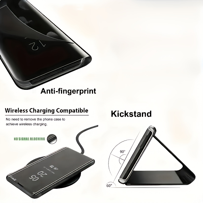 High Quality Luxury Mirror Flip Phone Case for lphone 16 Pro Max 16 Pro 16 Plus 16 15 Pro Max 15 Pro 15 Plus 15 14Pro Max 14Pro 14 Plus 14 13Pro Max 13Pro 13 Black And Golden Featuring A Flip Cover And A Comprehensive Protecion holder Phone Cover