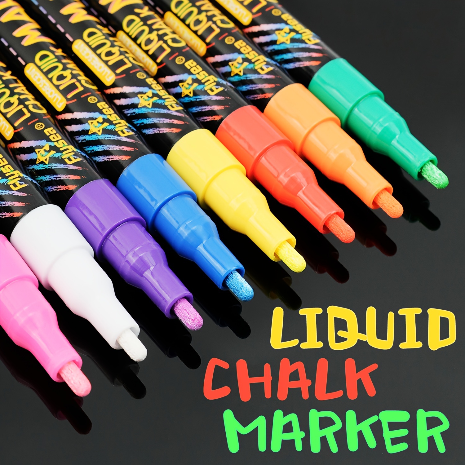 

8pcs Chalk Markers Set, Window Markers Erasable Chalk Marker Pens For Whiteboard Graffiti, Glassboard, Blackboards, Extra Fine Tip 1mm/0.039in