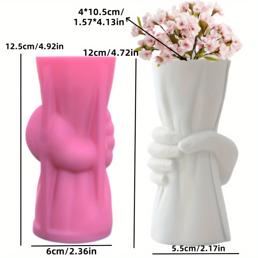 Handheld Bouquet Vase Epoxy Resin Silicone Mold Handheld Vase Concrete Cement Silicone Mold Home Decoration Handheld Vase Gypsum Mold