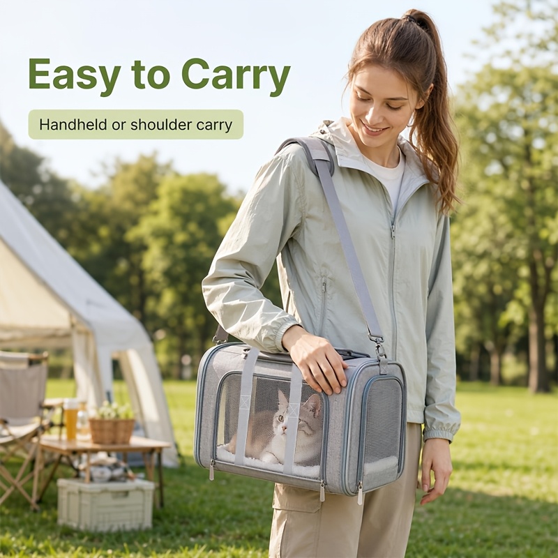 soft foldable   for small medium   up to   breathable portable travel pet transport crate halloween christmas holiday outdoor puppy kitten handbag gray black Product details 0