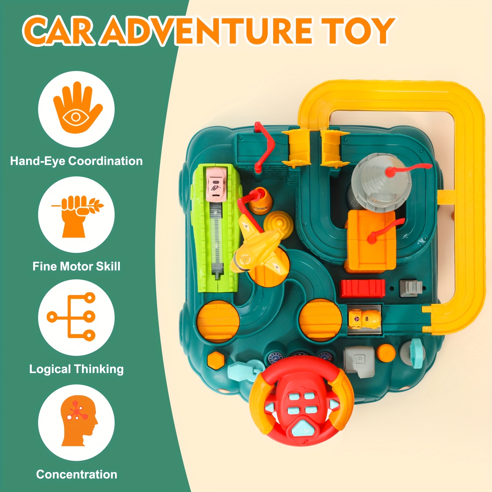 Kids Race Tracks Toys for Toddlers Boys, Car Adventure Toy for Age 3 4 5 6 7 Years Old Kids, Puzzle Rail Car, City Magnet Playsets, Preschool Educational Car Games, Ideal Christmas/Birthday Gifts Toys