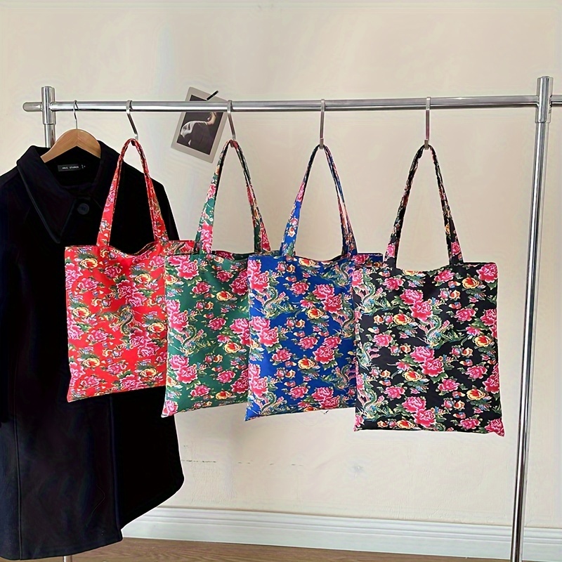 Bolso Shopper Gran Capacidad Estampado Floral Bolso Hombro - Temu Chile