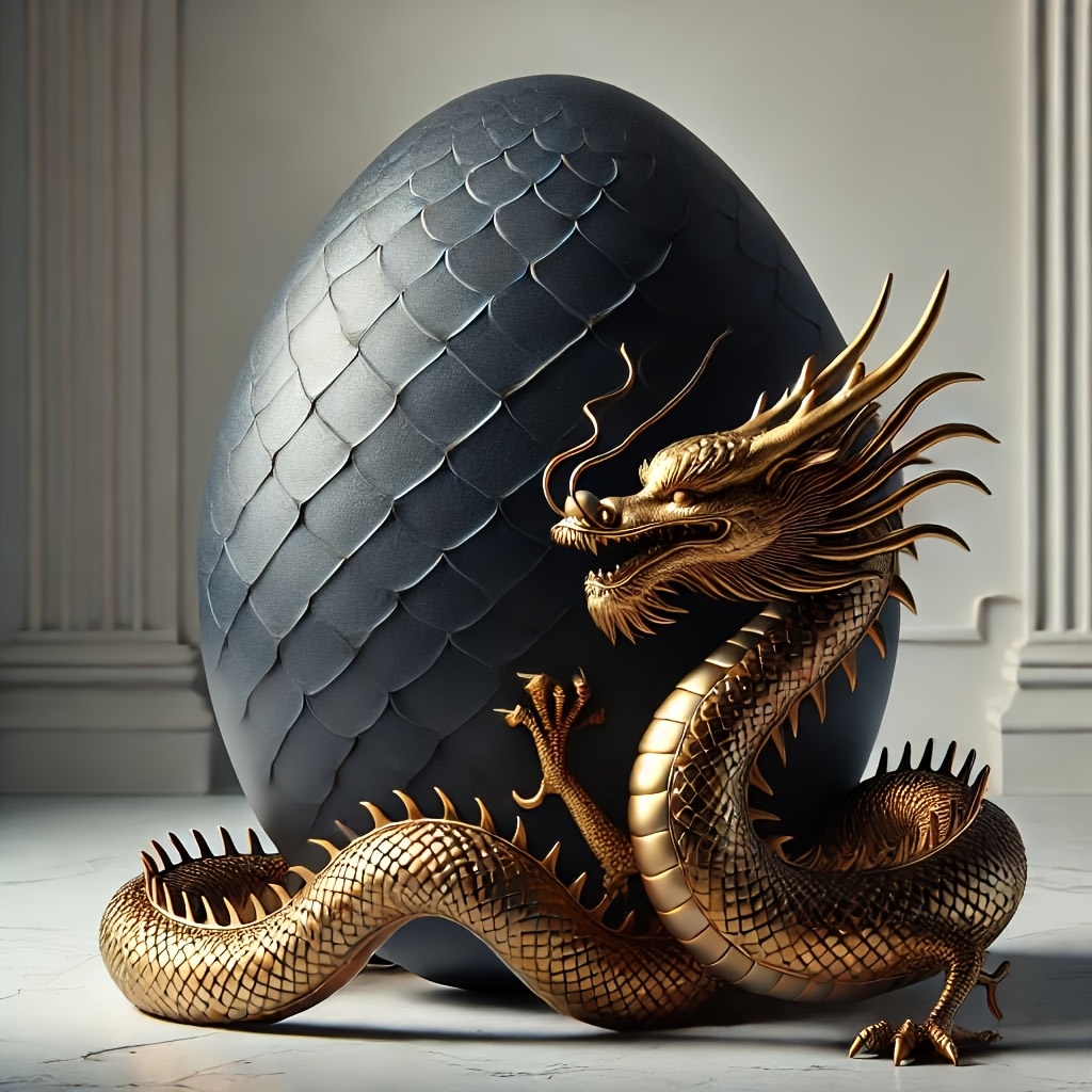 

Easter 3d Printed Dragon Egg And Movable Dragon Egg With Flexible Dragon Statue Inside, Suitable For Office Desk And Home Decoration Gifts (mystery Box, Random Color Dragon And Egg) Beautiful