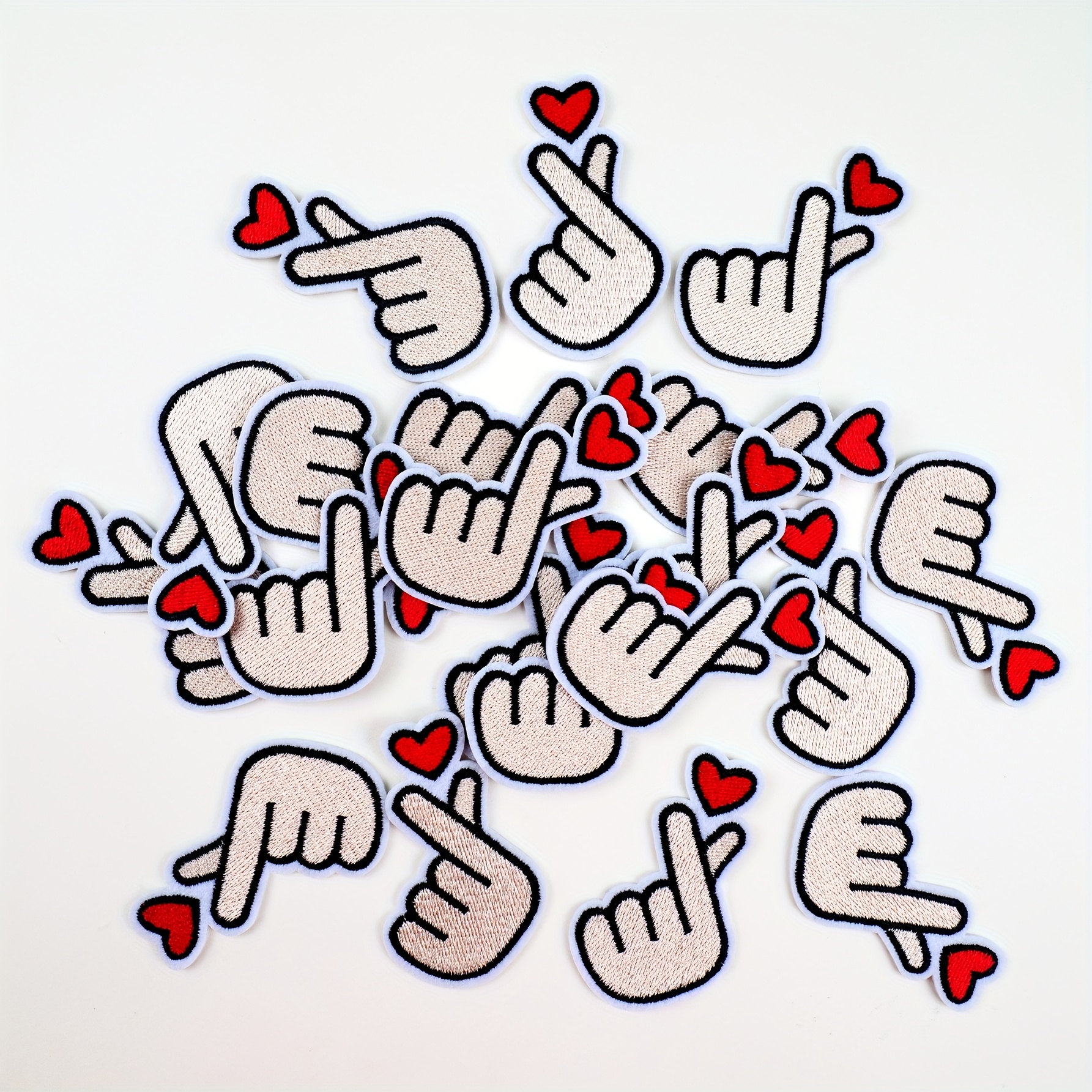 Image of 20pcs Of -shaped Embroidery Patches, Which Sewn Or Ironed, For Decorating Hats, Backpacks, Clothes, Etc., Sewing Decorative Items And Additions
