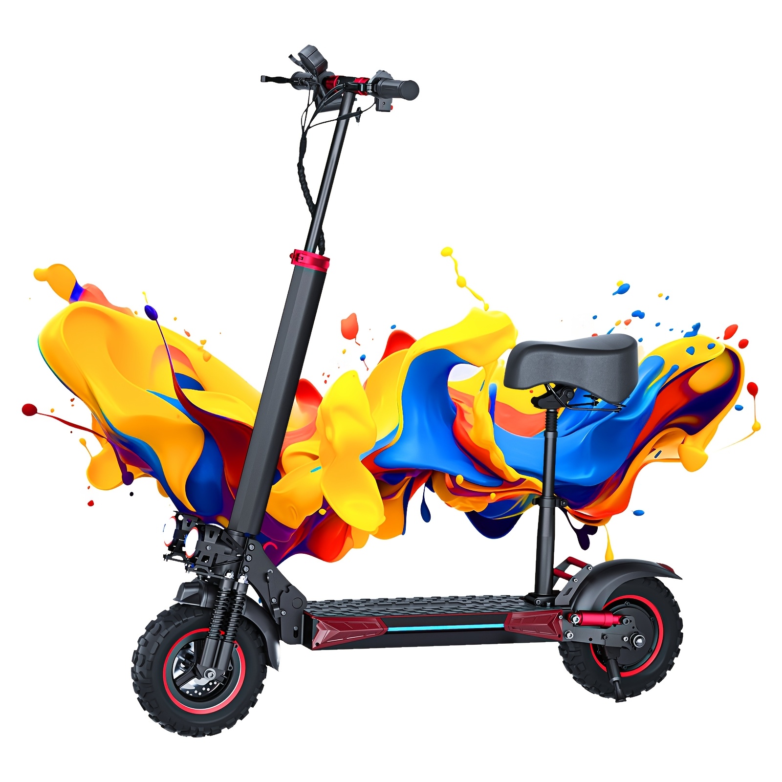TEMU Scooter, 11 Inch Pneumatic Tire, 1200w Motor, /h (31mph) Electric Scooter, Rear Wheel Drive, 60km Long Distance Adult Fast Electric Scooter,