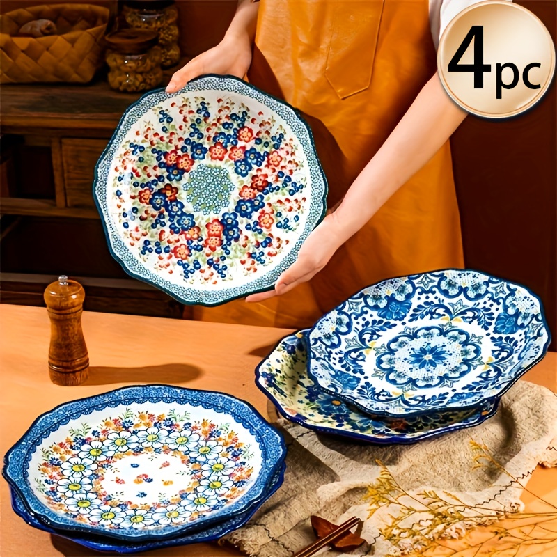 Ceramic Serveware Platters 4pcs Polish Colorful Ceramic Platters