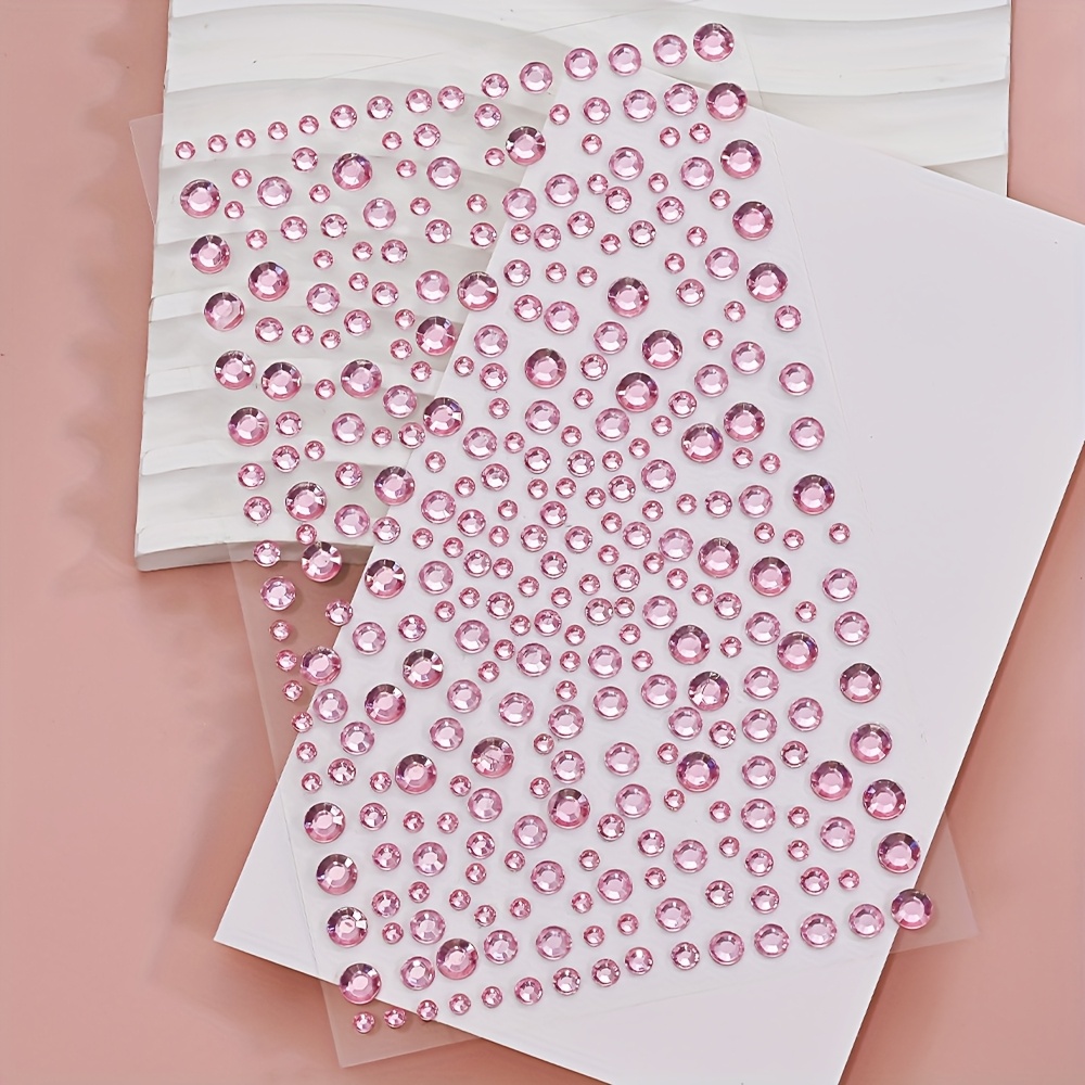 TEMU 1pc Of Pink Gem Face Decorations, Self-adhesive Jewels For Eyes, Rhinestones For , And Body Embellishments Including Crystals And Pearls For