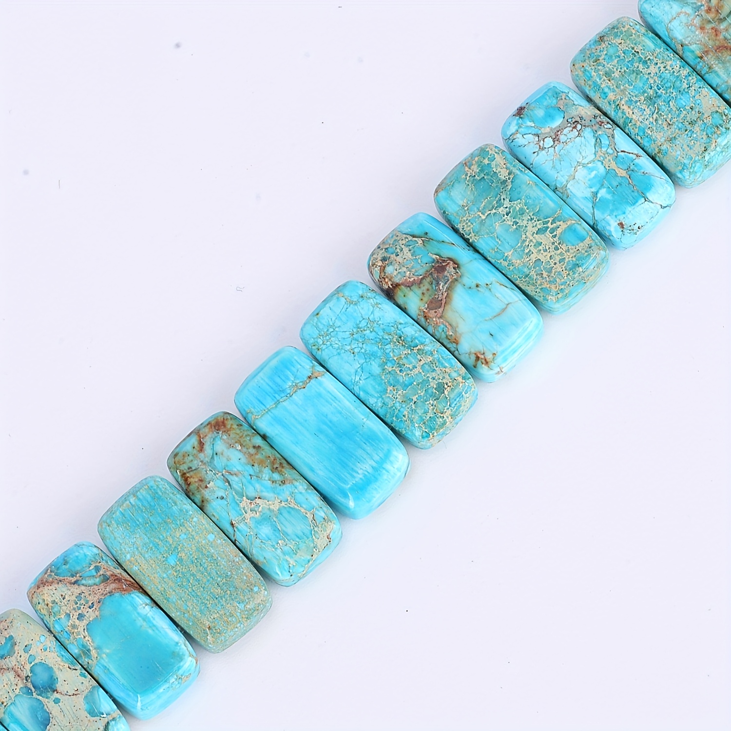 TEMU 20 Stück 10x20 mm Natürliche Farbige Rechteckige Lose Perlen für Schmuckherstellung DIY Charm Armband