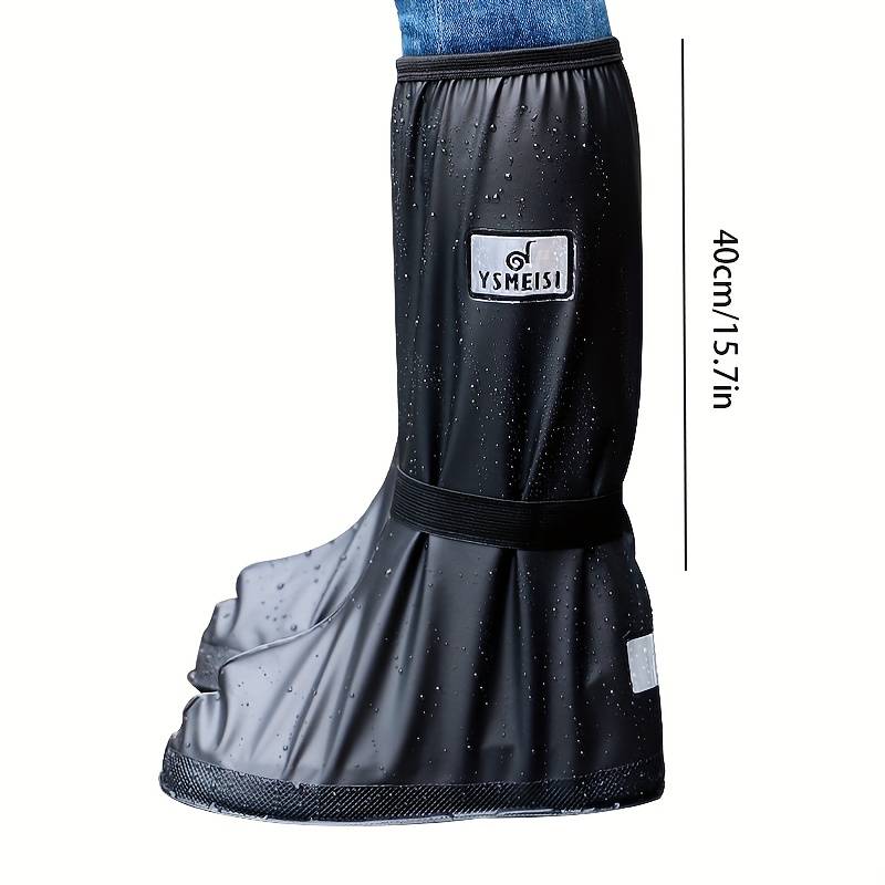 Disposable MiOYOOW , Thickened Soles Waterproof Rain Snow Boot Reusable Anti -Slip Rain Boots With Reflector & Zipper For Men And Women Shoe Covers