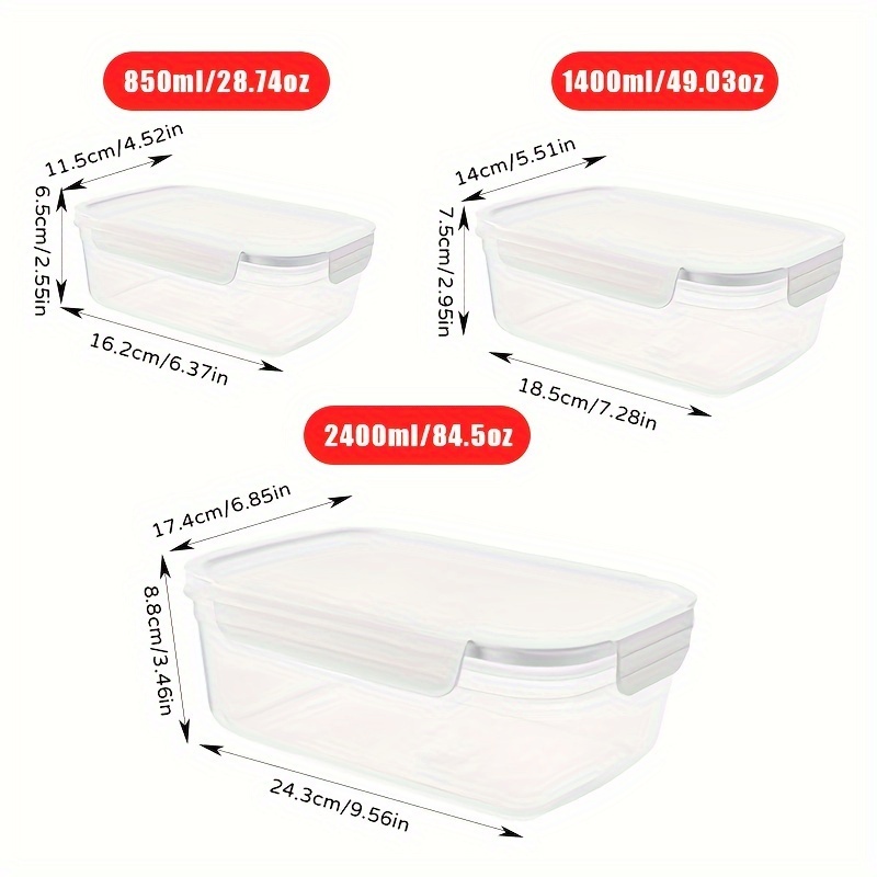 10pcs 850ml 1400ml refrigerator fresh keeping box suitable for kitchen refrigerator outdoor food storage fresh keeping box   keeping box microwaveable fresh keeping box stackable design leak proof food storage container details 7