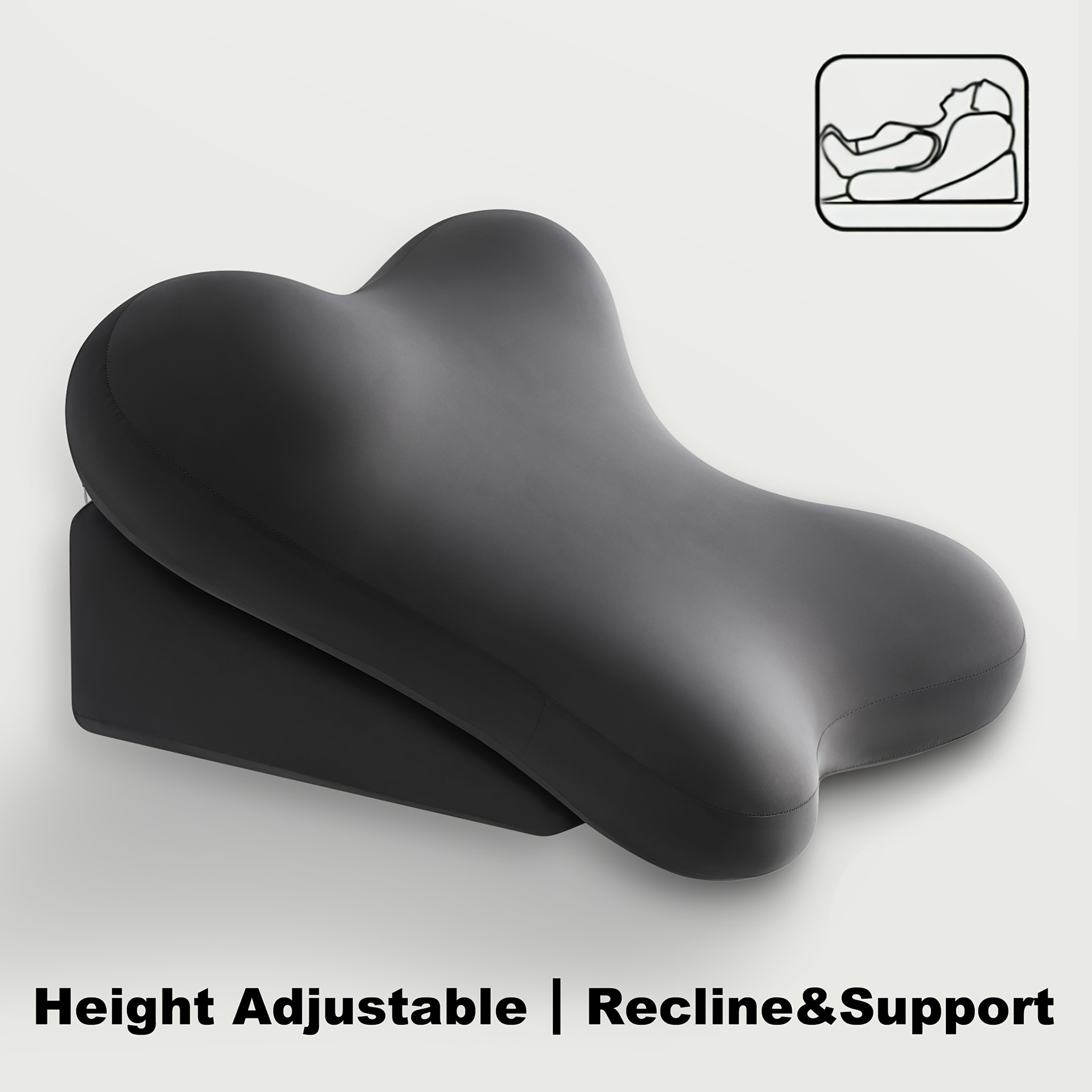 E-shop Lesekissen aus Memory-Schaum, 2 Stück verstellbares Bett-Keilkissen zur Rückenlehnenunterstützung, ergonomisches Kissen zum Sitzen im Bett,