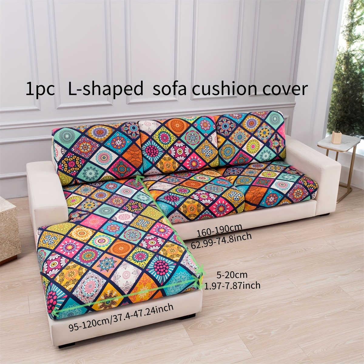 TEMU 1pc Pet-friendly Sofa Cover, Machine Washable Printed Sofa Cover - Elastic Fitted Single Piece Design For Sofa Protection, Backrest Cover,
