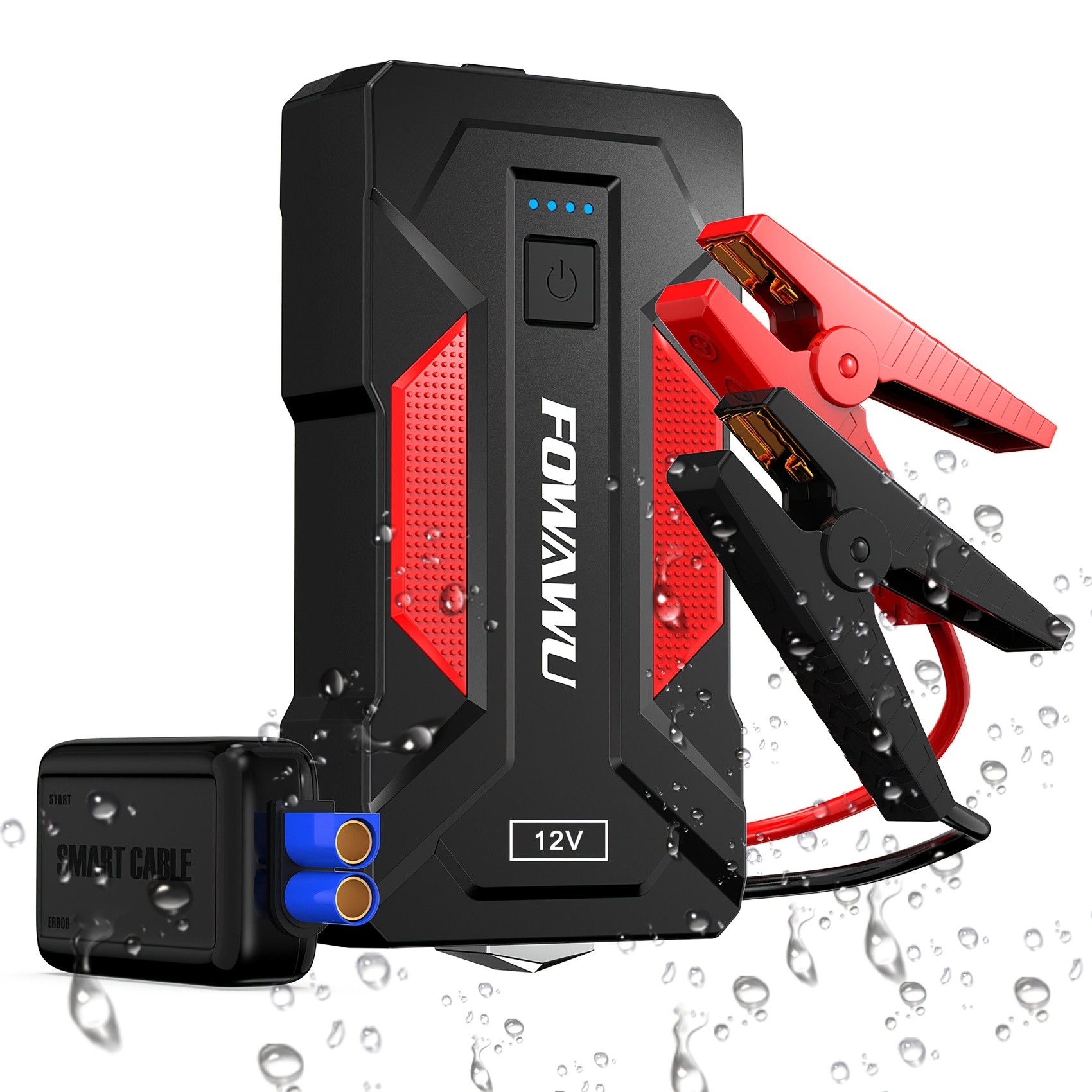 

FOWAWU Démarreur de (9.0L Essence, 7.0L Diesel), Démarreur de Batterie de 12V Portable Avec USB/LED