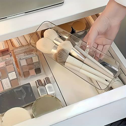 6pcs transparent cosmetic storage box drawer built in storage box desktop organizing box suitable for makeup storage office stationery storage miscellaneous storage desk drawer organizer for home storage