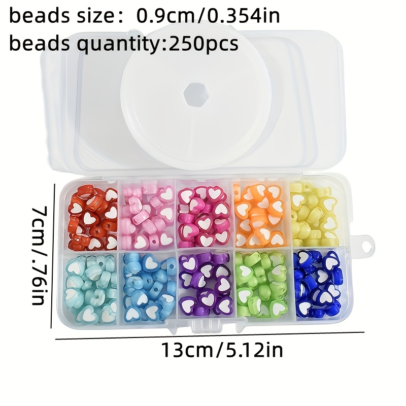 Image of 2set About 220-250pcs/box 8-9mm Beads Colorful Loose Beads Spacer Beads For Necklaces Bracelets Rings Mobile Phone Chains Making