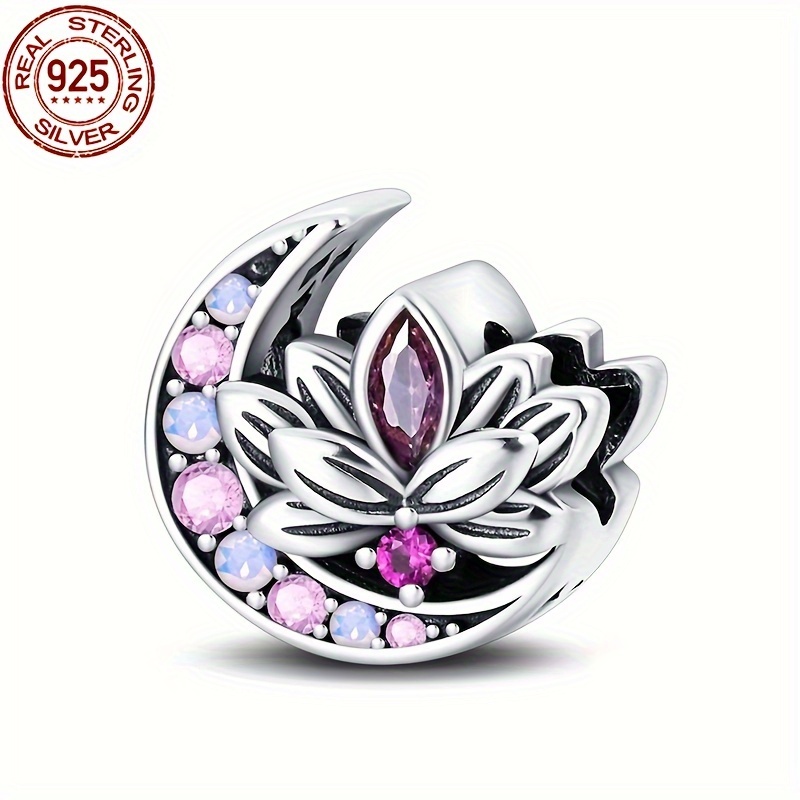 

S925 Sterling Silvery For Lotus Bead Charm, 3g Romantic Classic Pendant For Diy Bracelets And Anklets, Ideal For Valentine's Day, Women's Birthday, Christmas, Thanksgiving Gift