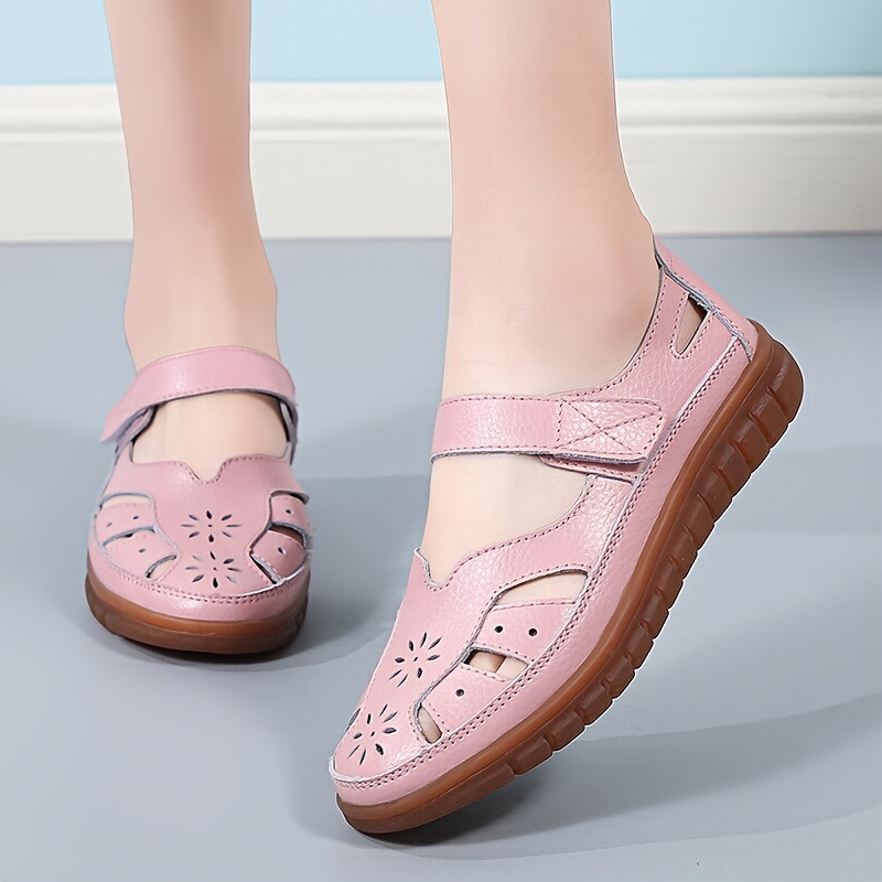 Women's Classic Synthetic Leather Casual Flat Sandals