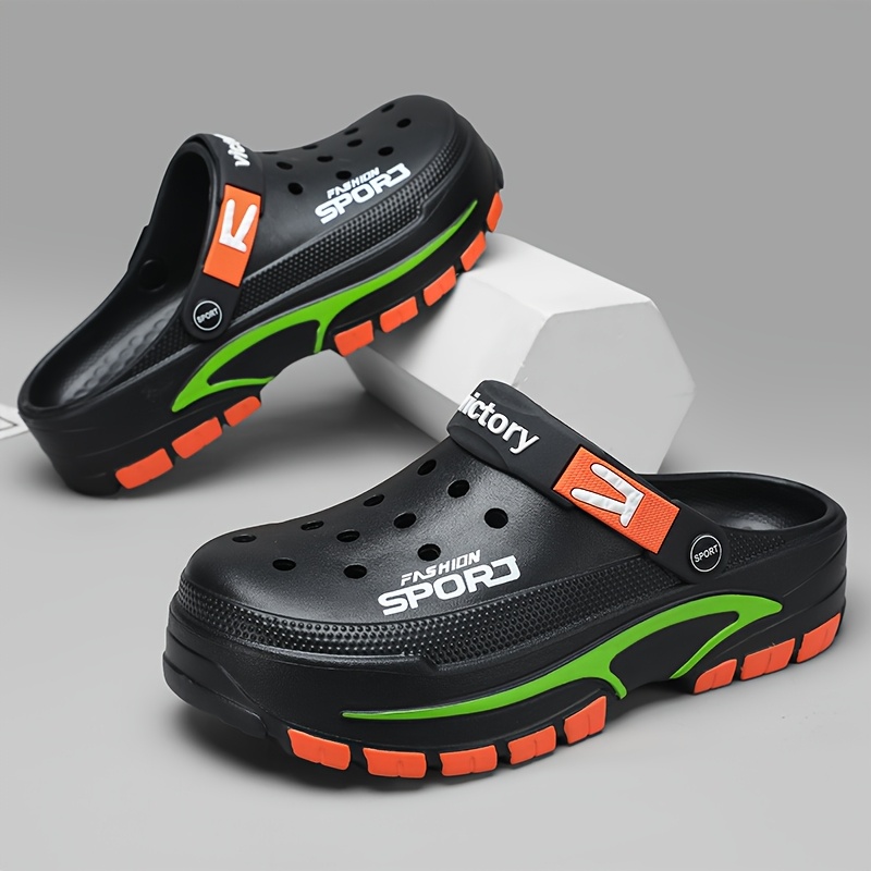 Image of Men's Summer Fashion Casual Breathable Clogs With Thick Non-slip Soles, Perfect For Outdoor Wear.