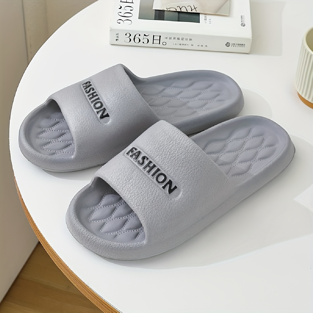 TEMU Unisex Fashion -on Slides, Soft Comfortable Non- Indoor Slippers, Eva Material, Round Toe, , Pattern, /summer, For And Leisure Use