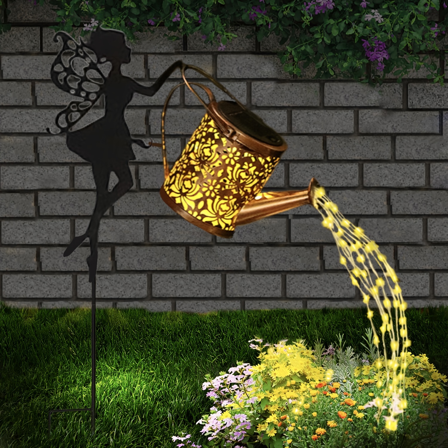 

Enchanting Solar-powered Fairy Watering Can With Lights - Vintage Metal Garden Decor, Perfect For Patio, Backyard & Pathway - Ideal Gift For Her On Valentine's, Thanksgiving & More