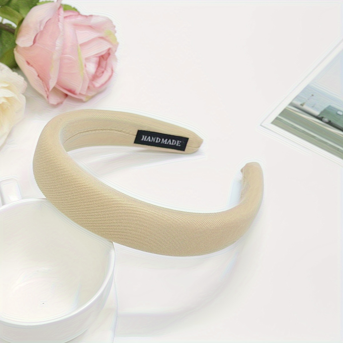 Colorful Fabric Padded Hairband Wide Thick Sponge Hair Hoop For