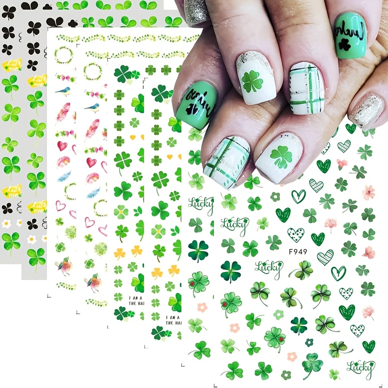 

8pcs 's Day Nail Art Stickers - 3d & Design, Self-adhesive, Reusable Decals For , Nail Stickers