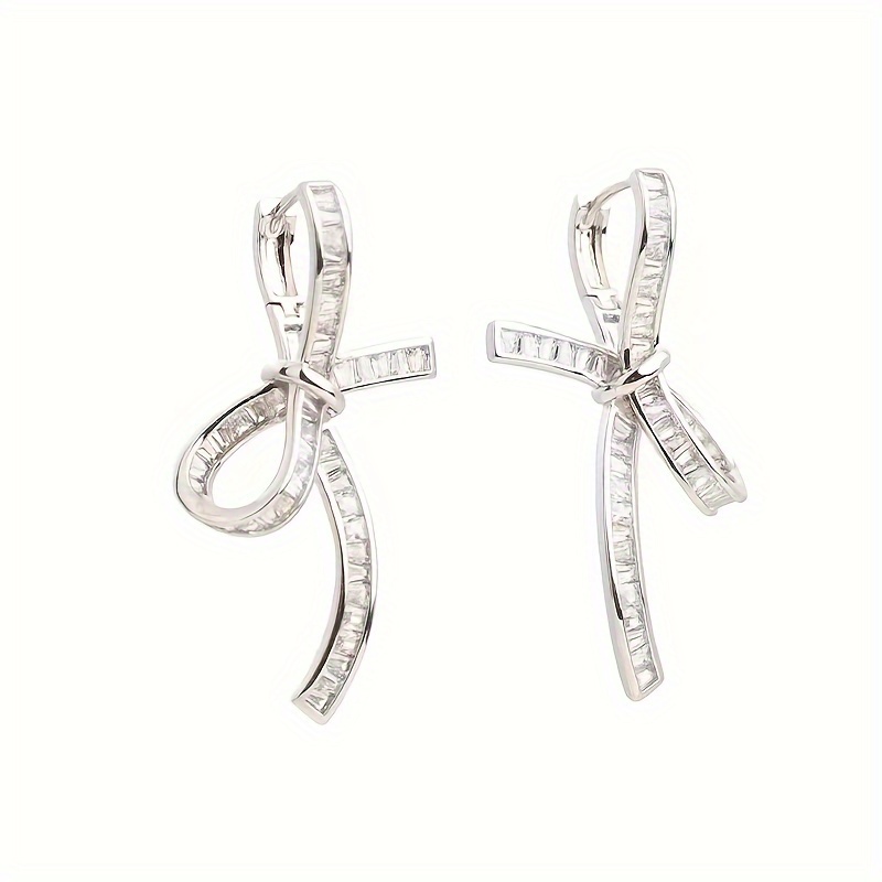 TEMU 2pcs Irregular Hollow Bow Stud Earrings, Perfect Gift