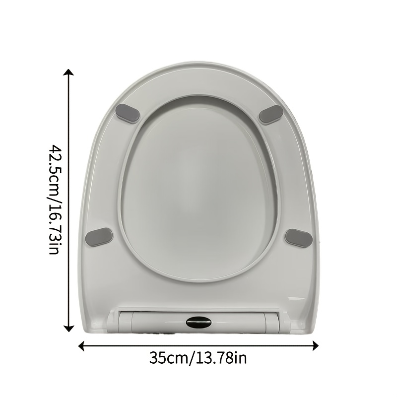 TEMU 1pc Toilet Lid And Tank Covers, Pp Silent Toilet Lid, U-shaped Thickened Toilet Seat, Slow-close Toilet Lid Plate, Home Bathroom Toilet Seat