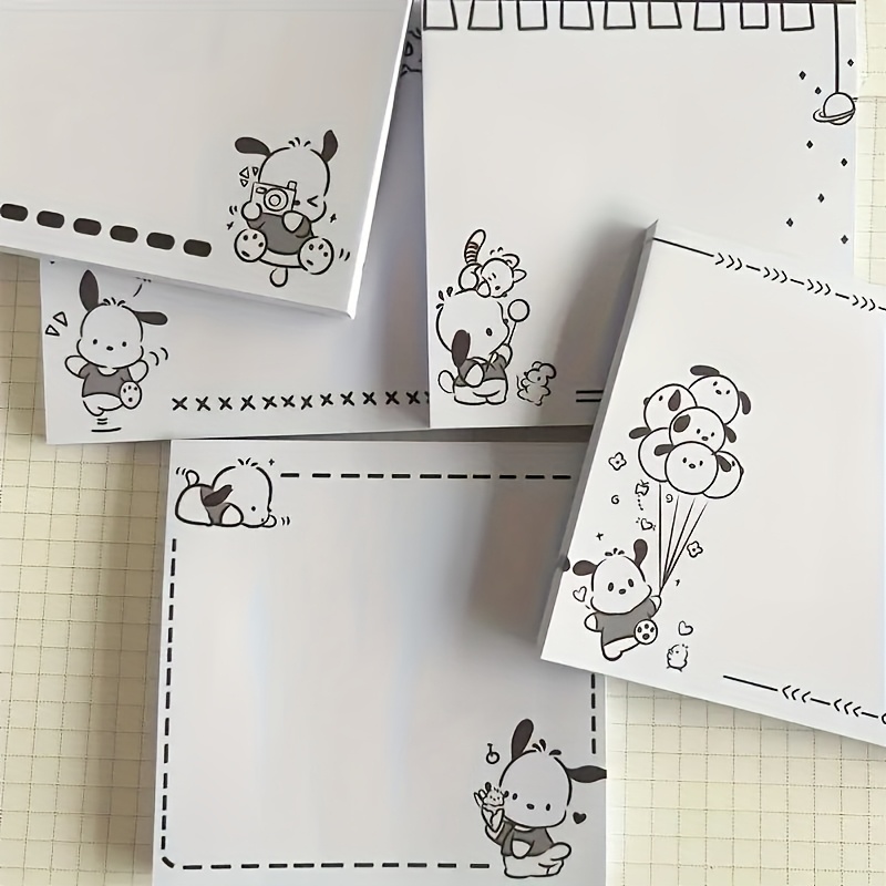 1pc 1pc Sticky Notes, Black And White Minimalist Style, Cute Personalized Calendar, Pocket-sized Notebook For School And Office Use