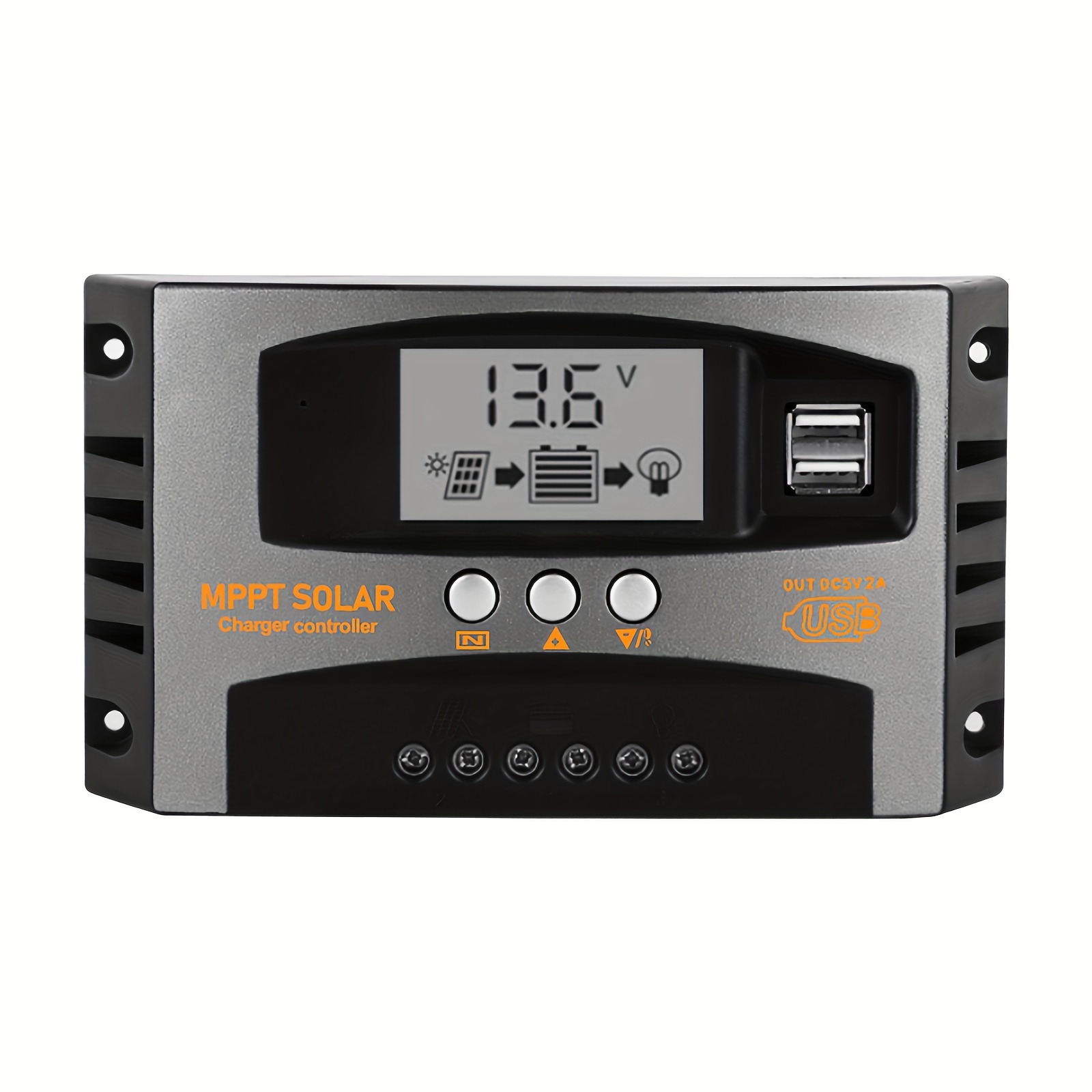 

Mppt Solar Charge Controller With Lcd Display, 12v/24v Auto, 40-100a , Dual Usb , Overcharge & Protection, Compatible With Agm, Gel, And More Battery Types