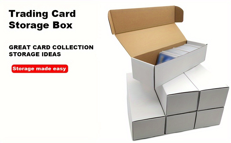 Caja de almacenamiento de tarjetas coleccionables con separadores de  tarjetas, cajas de almacenamiento de tarjetas deportivas de béisbol de  cartón