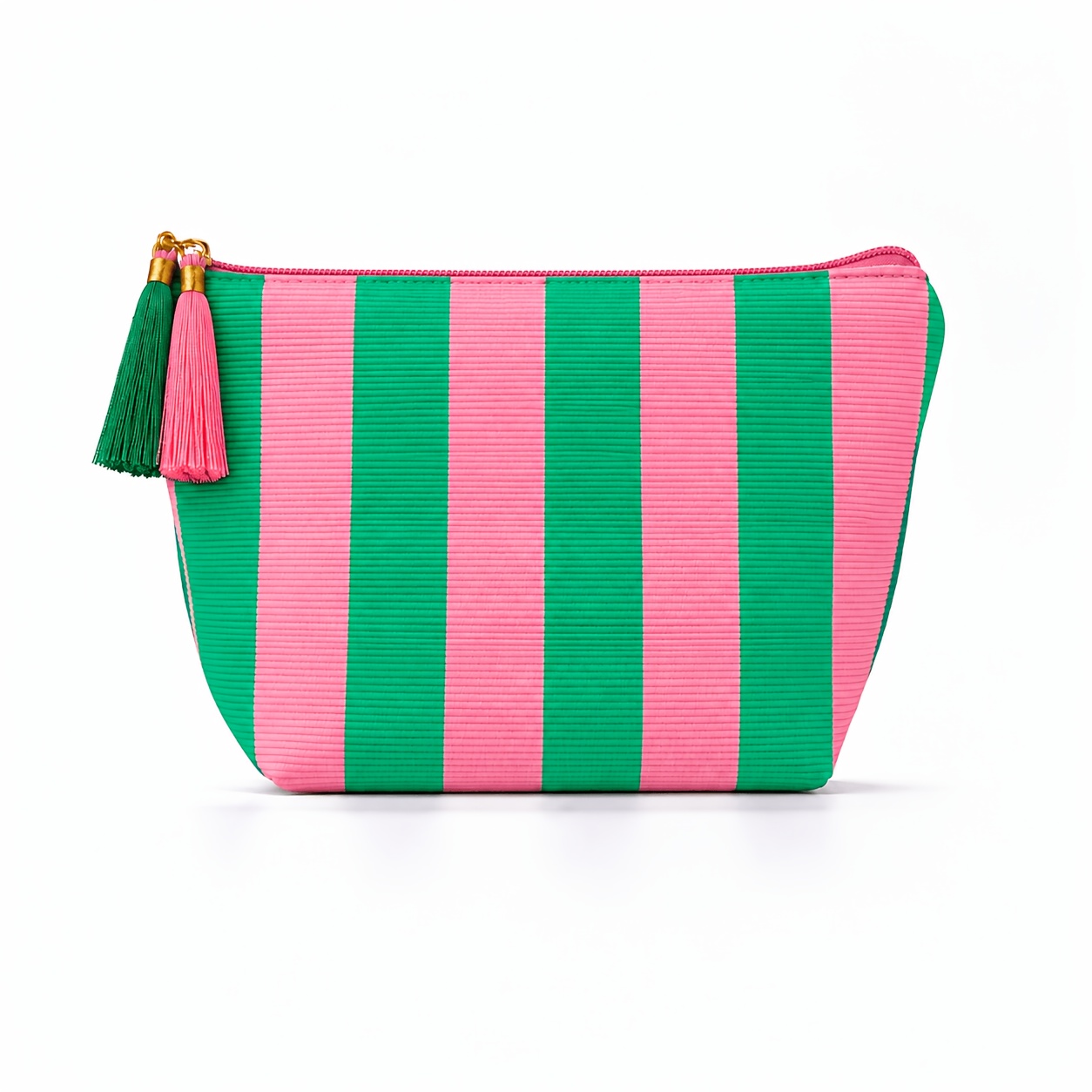 TEMU 1pc Striped Large Capacity Cosmetic Toiletry Storage Bag, Hand Holding Cosmetic Bag Toiletry Bag, Tassel Pendant Smooth Zipper, Suitable For