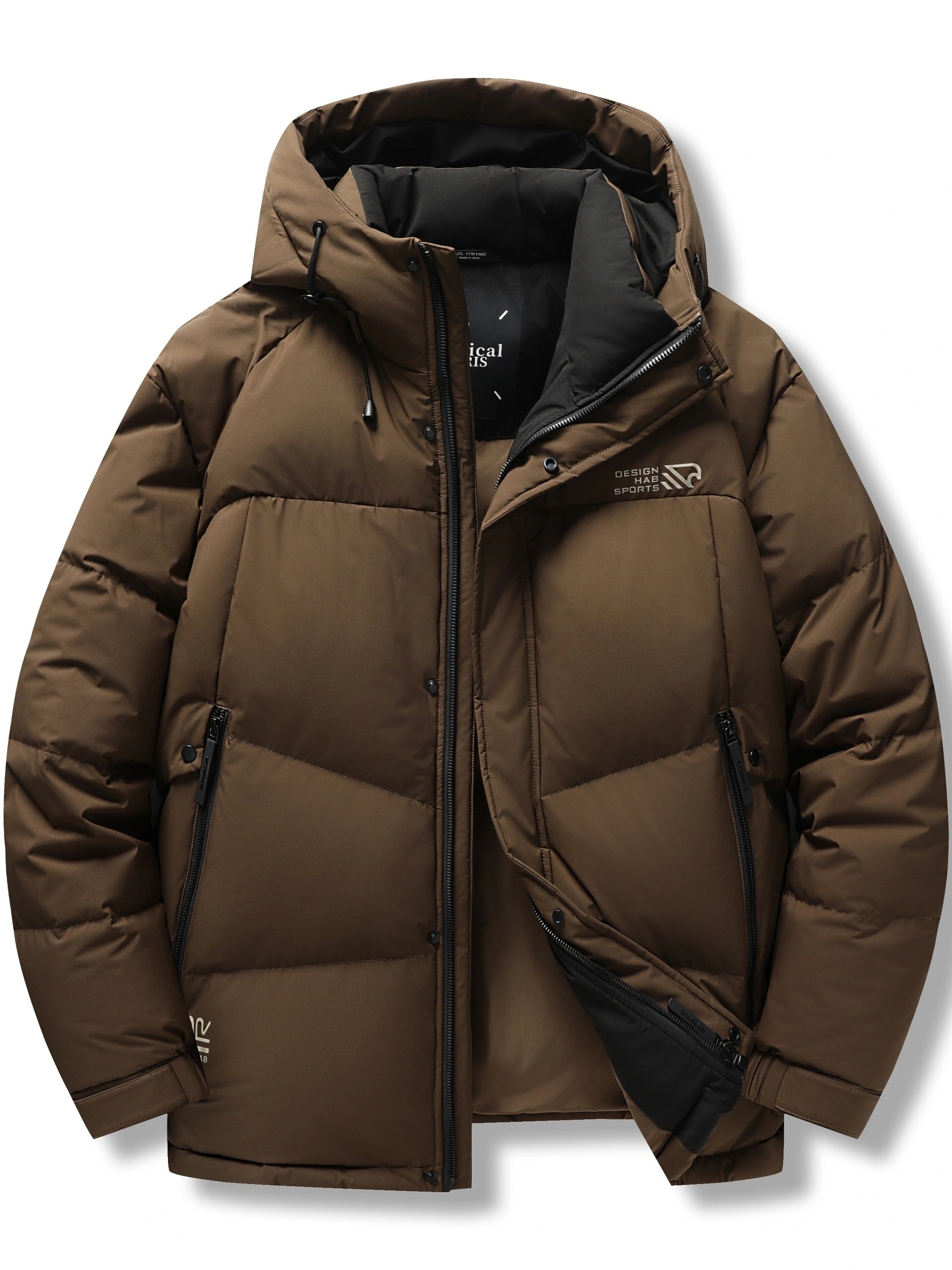 Plus Size Men's Thickened Short Hooded Down Jacket